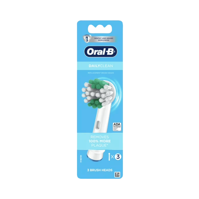 Oral B Dual Clean Electric Toothbrush Brush Replacement Heads, 3 Ea